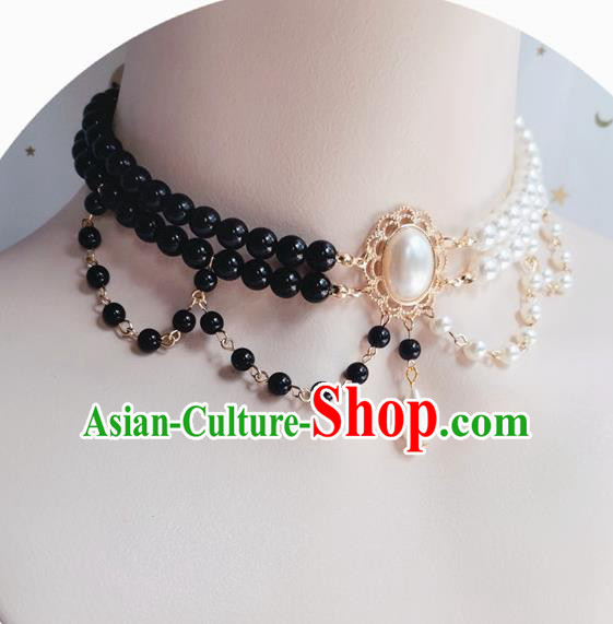 Top Stage Show Necklace Halloween Cosplay Accessories Europe Court Pearls Necklet