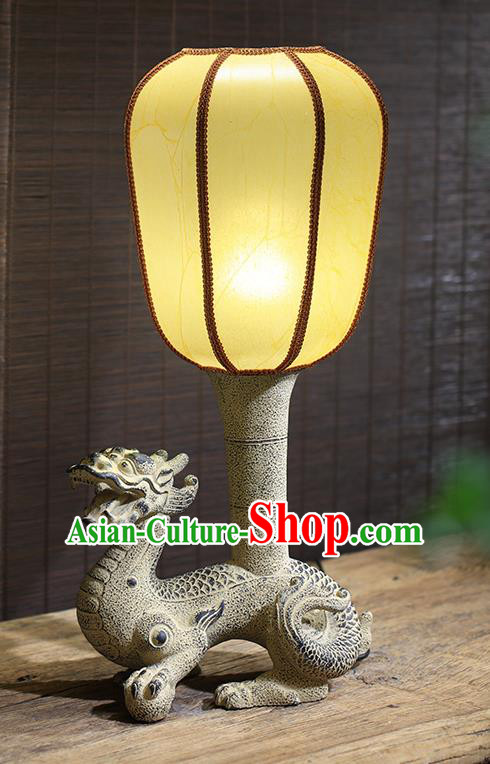 China Handmade Stone Carving Dragon Desk Lanterns Palace Lantern Traditional Home Decorations Table Lamp