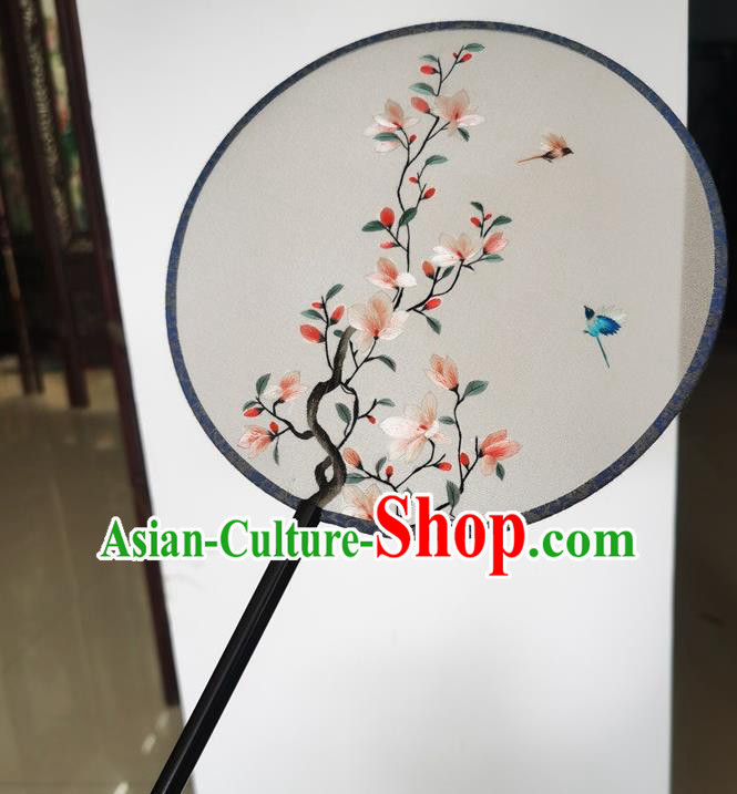 China Suzhou Embroidery Flowers Fan Ancient Palace Fan Wedding Fan Classical Dance Double Side Silk Fans