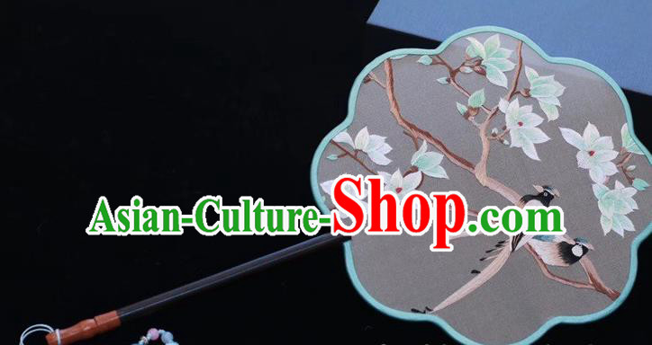 China Ancient Princess Fan Traditional Classical Dance Silk Fan Embroidered Palace Fan Handmade Embroidery Fan