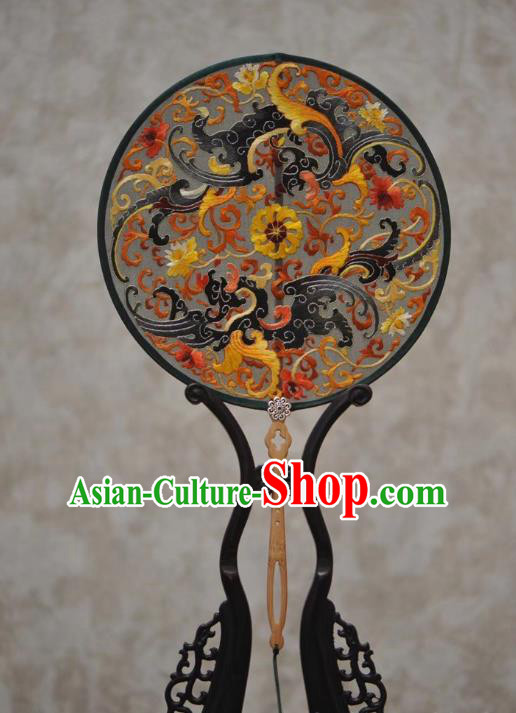 China Handmade Exquisite Embroidery Fans Traditional Court Hanfu Fan Ancient Palace Fan