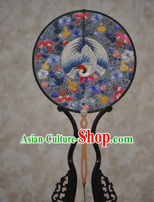 Handmade Palace Fan China Ancient Princess Fan Exquisite Embroidery Fan Traditional Qing Dynasty Court Hanfu Fan