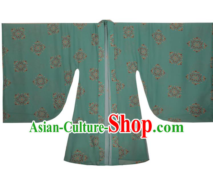 Traditional China Tang Dynasty Imperial Concubine Green Cape and Dress Ancient Court Women Hanfu Clothing
