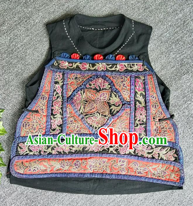 China National Guizhou Ethnic Vest Women Traditional Tang Suit Clothing Embroidered Waistcoat
