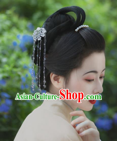 China Traditional Ancient Court Lady Tassel Hair Stick Hair Accessories Ming Dynasty Viburnum Hairpin