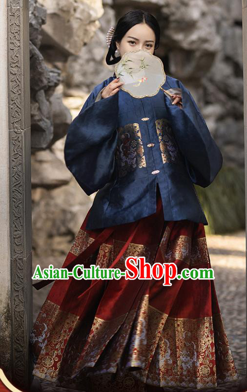 Traditional China Ming Dynasty Imperial Madame Historical Clothing Ancient Noble Countess Hanfu Costumes
