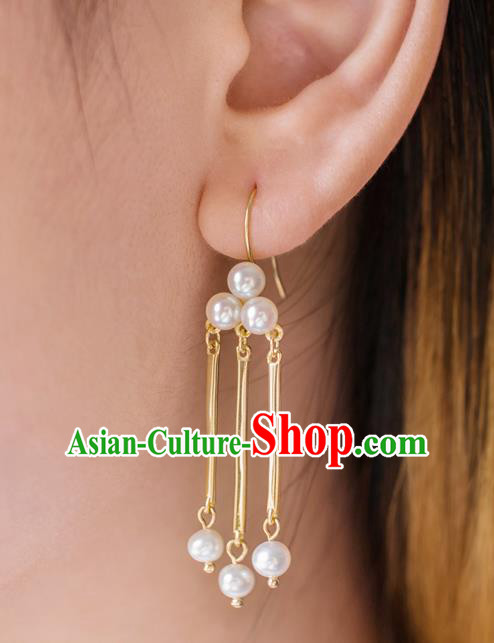 China Ancient Imperial Concubine Ear Jewelry Accessories Traditional Qing Dynasty Court Earrings