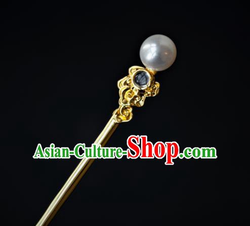 China Ancient Princess Albite Hair Stick Pearls Hairpin Traditional Tang Dynasty Court Hair Accessories