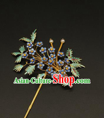China Ancient Ming Dynasty Empress Hairpin Traditional Court Hair Stick Handmade Enamel Plum Hair Accessories