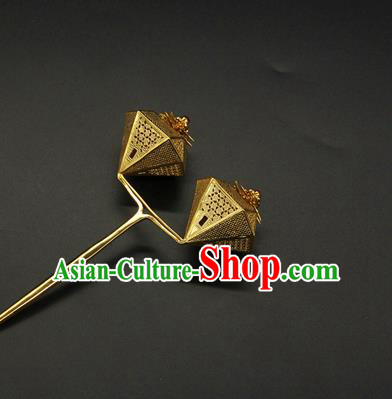 China Traditional Handmade Golden Garret Hairpin Ancient Tang Dynasty Court Hair Accessories Hair Stick