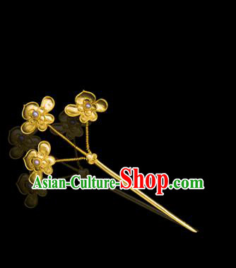 China Ancient Hair Stick Traditional Ming Dynasty Empress Hair Accessories Handmade Palace Pearls Hairpin