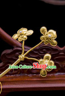 China Ancient Hair Stick Traditional Ming Dynasty Empress Hair Accessories Handmade Palace Pearls Hairpin