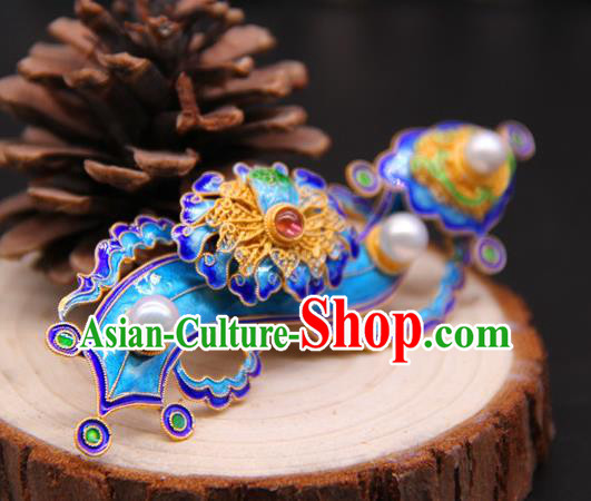 Handmade Traditional Court Enamel Brooch Jewelry Chinese Ancient Qing Dynasty Queen Breastpin Accessories
