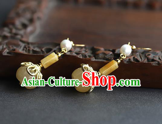 Handmade Chinese Traditional Wedding Ear Accessories Ancient Bride Ceregat Earrings Jewelry