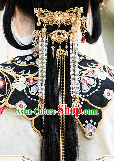 China Ming Dynasty Princess Tassel Hair Claw Traditional Hanfu Hair Accessories Ancient Princess Long Tassel Hairpins