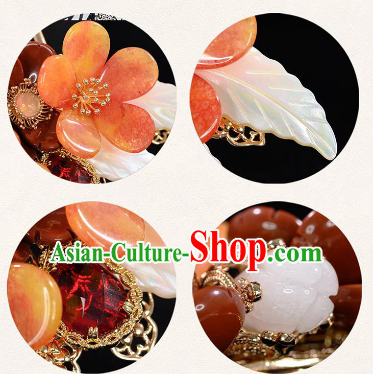 China Ming Dynasty Flowers Hair Comb Traditional Hanfu Hair Accessories Ancient Princess Plum Blossom Hairpins