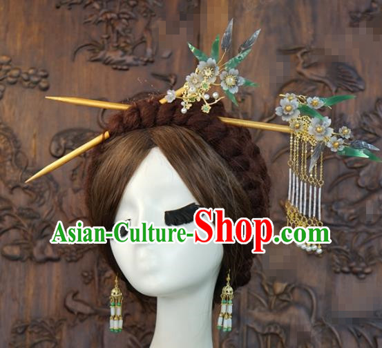 China Ancient Swordswoman Bamboo Hairpins Hair Accessories Traditional Hanfu Hair Sticks