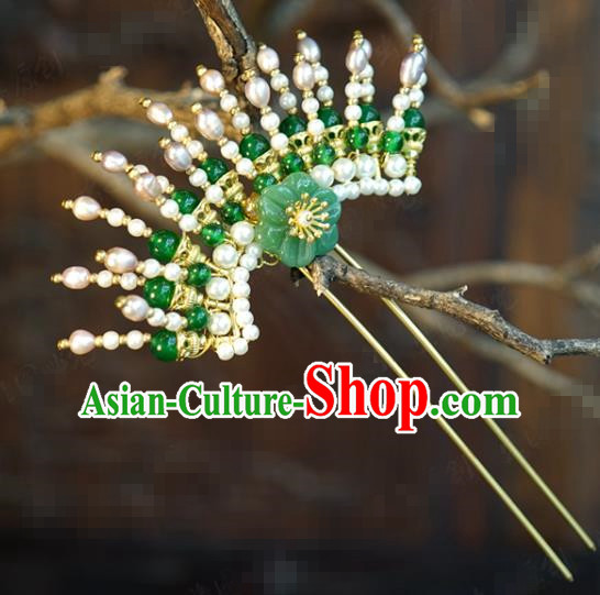 China Wedding Hair Stick Traditional Xiuhe Suit Hair Accessories Ancient Princess Pearls Hairpin Jewelry