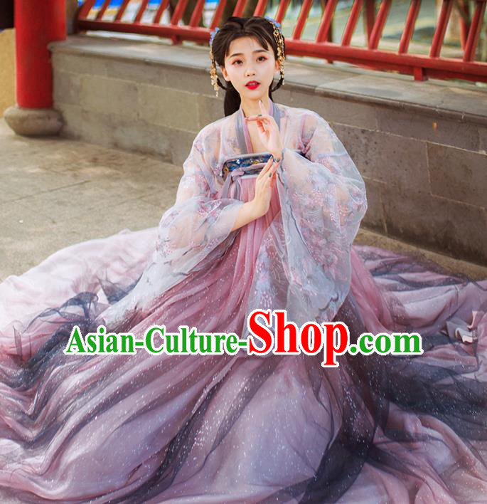 Traditional China Tang Dynasty Palace Lady Historical Clothing Ancient Goddess Classical Dance Hanfu Dress