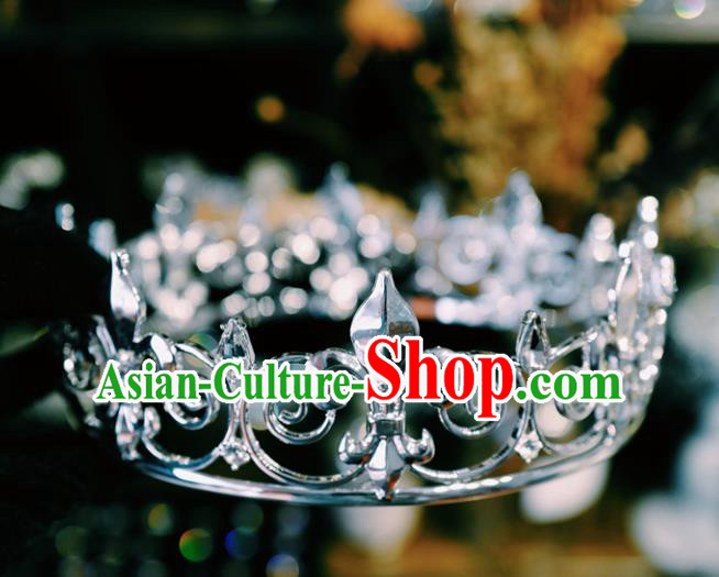 European King Imperial Crown Handmade Hair Accessories Baroque Prince Royal Crown
