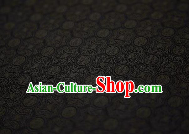 Chinese Classical Copper Pattern Design Black Song Brocade Fabric Asian Traditional Silk Material