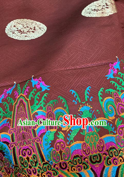 Chinese Classical Pattern Design Purplish Red Brocade Fabric Asian Traditional Satin Tang Suit Silk Material