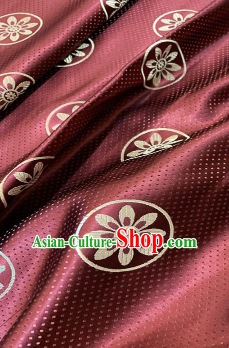 Chinese Classical Windmill Pattern Design Rust Red Brocade Fabric Asian Traditional Satin Tang Suit Silk Material