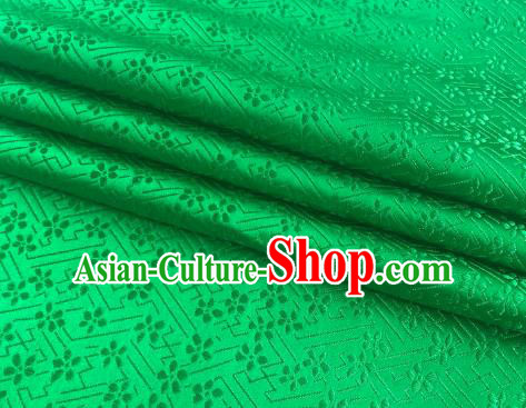 Chinese Classical Babysbreath Pattern Design Green Brocade Fabric Asian Traditional Satin Silk Material