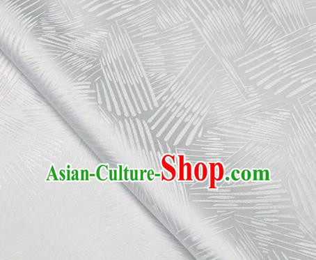 Chinese Classical Meteor Shower Pattern Design White Brocade Fabric Asian Traditional Satin Silk Material