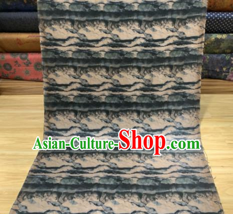 Asian Chinese Traditional Pattern Design Navy Gambiered Guangdong Gauze Fabric Silk Material