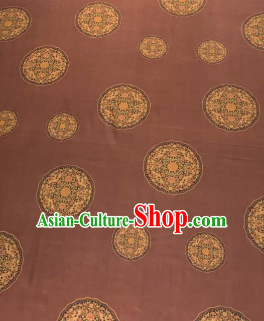 Asian Chinese Traditional Round Pattern Design Rust Red Gambiered Guangdong Gauze Fabric Silk Material