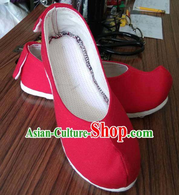 Chinese Traditional Red Cloth Shoes Opera Shoes Hanfu Shoes Ancient Princess Shoes for Women