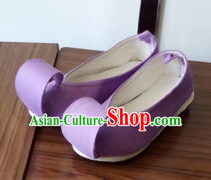Chinese Traditional Lilac Cloth Shoes Opera Shoes Hanfu Shoes Ancient Princess Shoes for Women