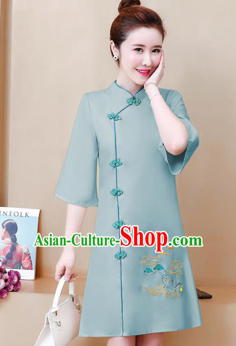 Chinese Traditional Embroidered Cheongsam Costume China National Qipao Dress for Women