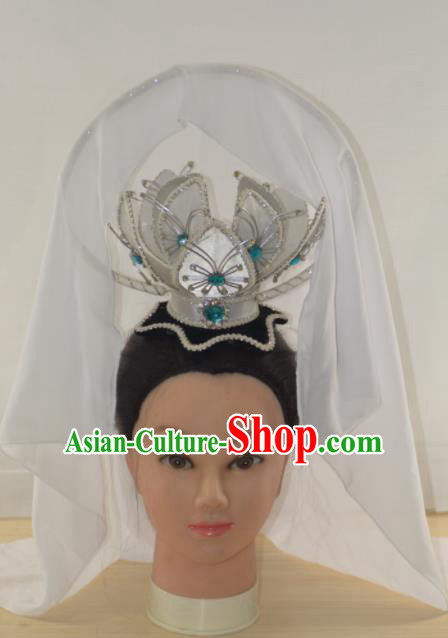 Chinese Traditional Peking Opera Taoist Nun Hair Crown Handmade Beijing Opera Diva Hair Accessories for Women