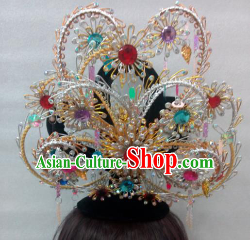 Chinese Traditional Peking Opera Diva Phoenix Hairpins Handmade Ancient Court Lady Hair Accessories for Women