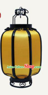 Chinese Classical Yellow Palace Lantern Traditional Handmade New Year Ironwork Ceiling Lamp