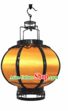 Chinese Classical Golden Veil Round Palace Lantern Traditional Handmade Ironwork Ceiling Lamp