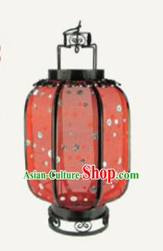 Chinese Classical Printing Red Palace Lantern Traditional Handmade New Year Ironwork Ceiling Lamp