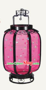Chinese Classical Printing Rosy Palace Lantern Traditional Handmade New Year Ironwork Ceiling Lamp
