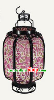 Chinese Classical Printing Lilac Palace Lantern Traditional Handmade New Year Ironwork Ceiling Lamp