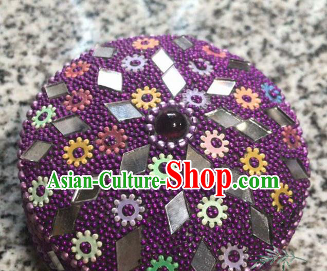 Nepal Traditional Nationality Purple Beads Jewel Case Indian Jewellery Box