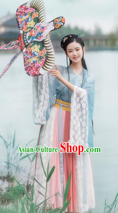 Chinese Ancient Drama Goddess Hanfu Dress Traditional Jin Dynasty Nobility Lady Dance Costumes for Women