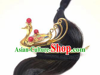 Korean Traditional Wedding Bride Golden Phoenix Hairband Asian Korea Hanbok Hair Accessories for Women
