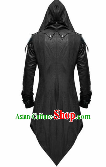 Western Halloween Middle Ages Drama General Black Coat European Traditional Knight Costume for Men