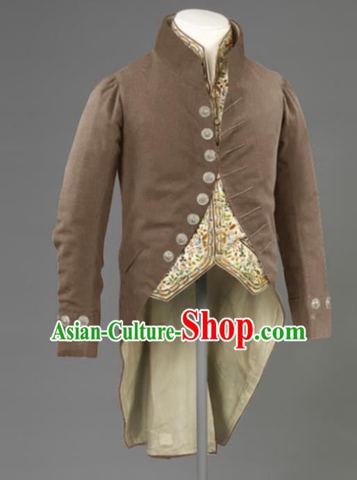 Western Middle Ages Drama Brown Coat European Traditional Knight Costume for Men