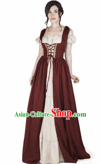 Western Halloween Cosplay Housemaid Dress European Traditional Middle Ages Female Civilian Costume for Women