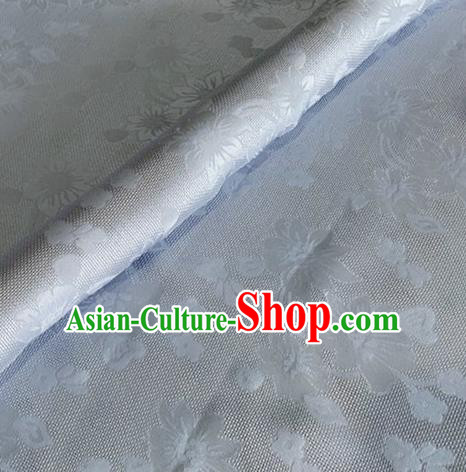 Asian Chinese Classical Flowers Pattern Design Grey Brocade Jacquard Fabric Traditional Cheongsam Silk Material