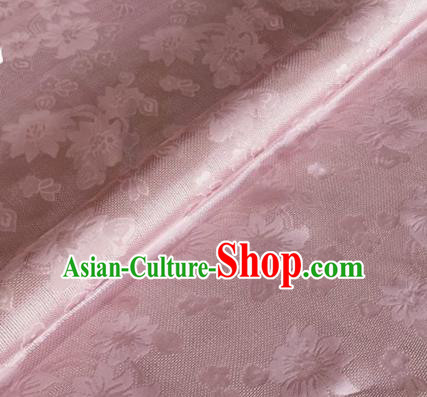 Asian Chinese Classical Flowers Pattern Design Pink Brocade Jacquard Fabric Traditional Cheongsam Silk Material