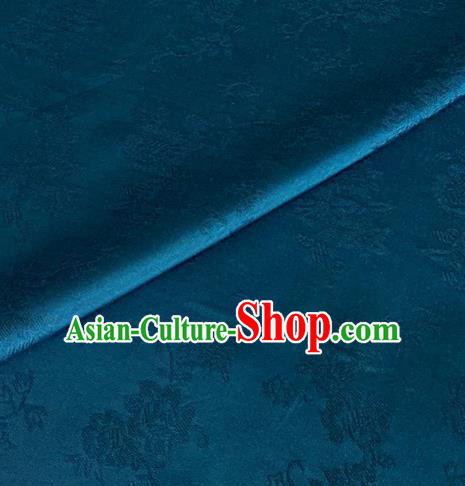 Asian Chinese Classical Pattern Design Peacock Blue Jacquard Fabric Traditional Cheongsam Silk Material